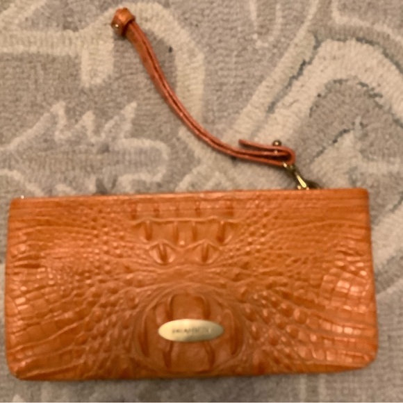 Brahmin Bags Brahmin Melbourne Daisy Orange Embossed Leather Zipper
